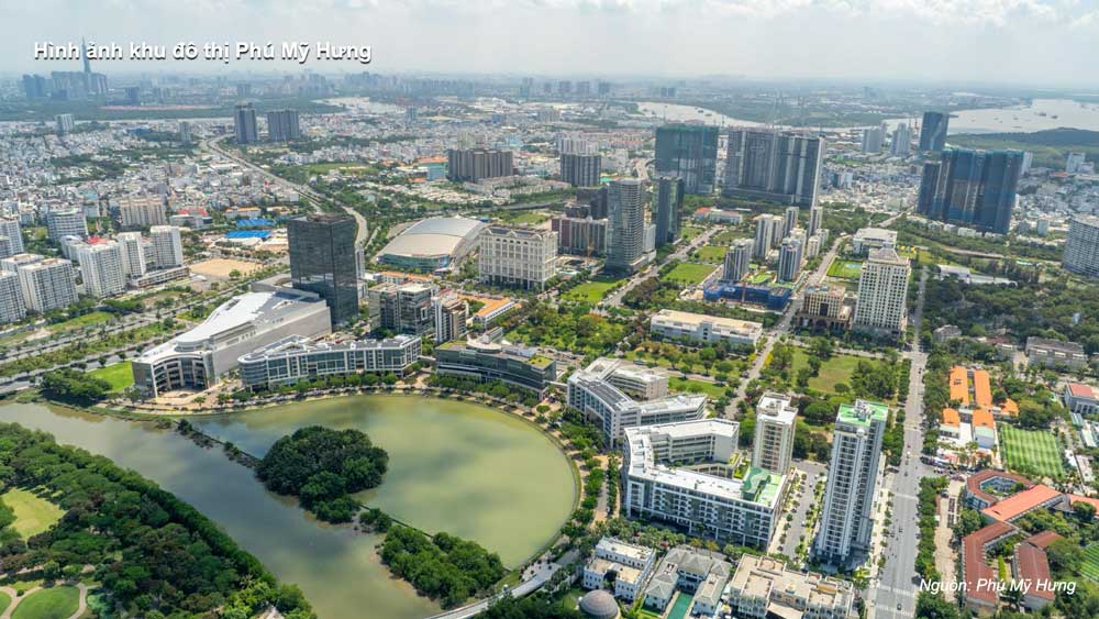 푸미흥 리버프런트와 CBD를 잇는 입지 항공뷰